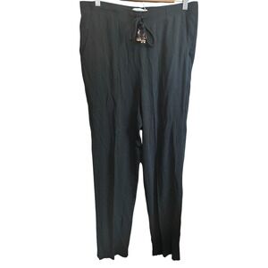 Drapers &‎ Damons Womens Black Gauze Beaded Drawstring Waist Pants Size L